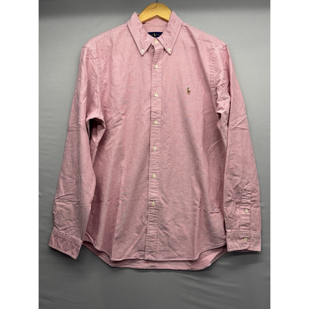 Ralph Lauren Shirt Mens L Long Sleeve Lightweight Button Front Pink Casual